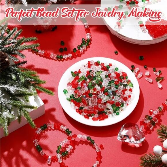 2880 Pcs Christmas Crystal Beads Bulk, Small Faceted Acrylic Beads f - Picture 3 of 5